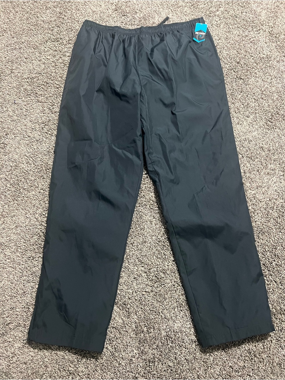 Men's Black Elastic-Waist Water-Resistant Jogger Pants